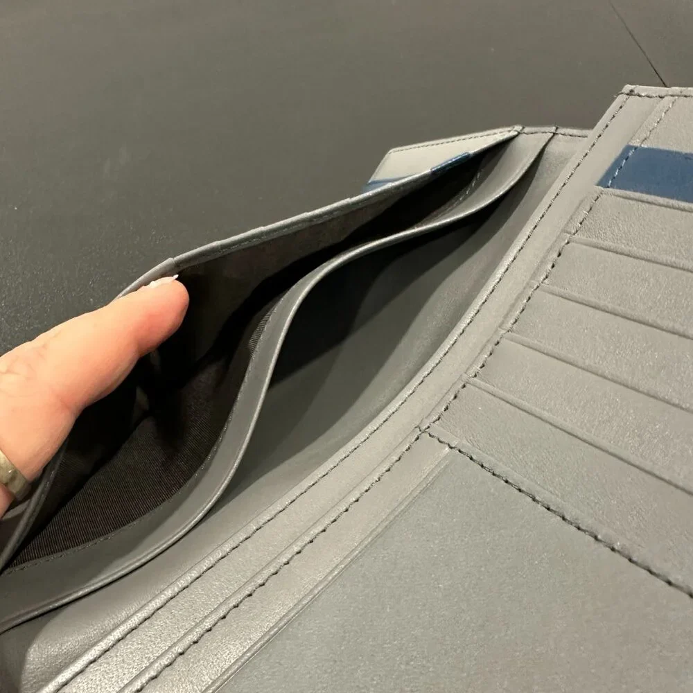 MCM Tivitat Bifold Wallet in Gray Monogram Leather (JB1394)